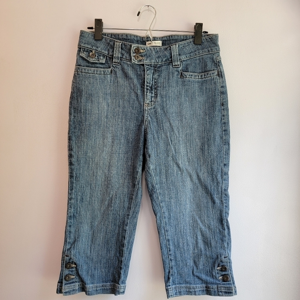 Lee Vintage Cropped Jeans Sits Just below Waist Size 8 - Picture 1 of 8